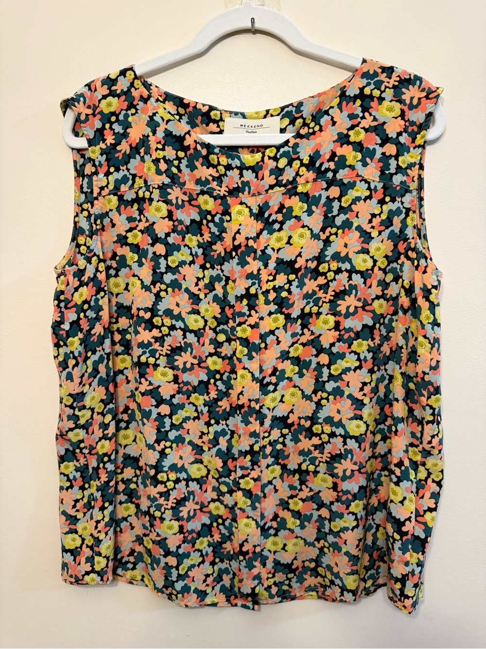MaxMara Floral Sleeveless Camisole — Black Multi Floral